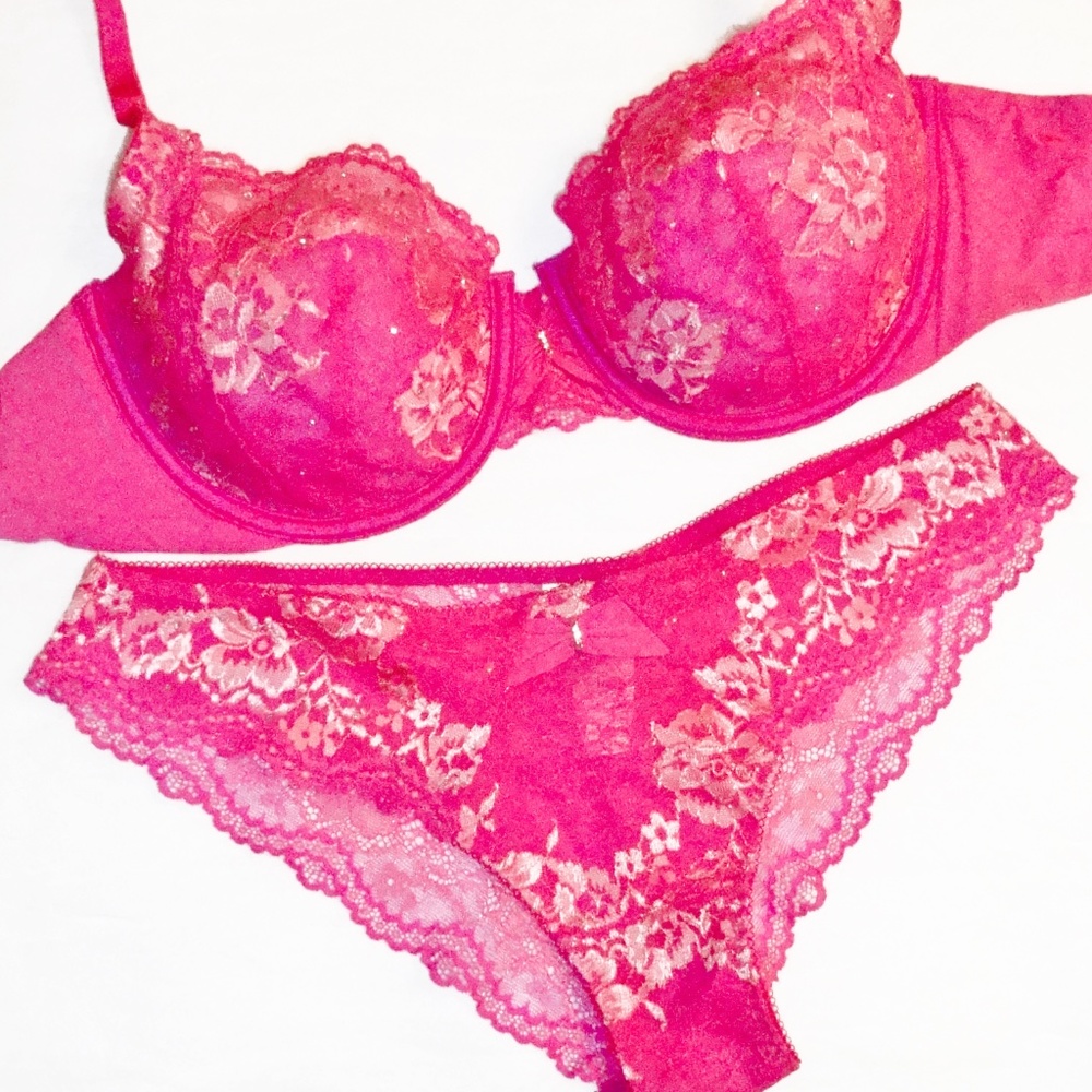 36C, M NWT Victoria's Secret Desire Set Unlined Demi Bra, Cheekini Bikini Panty